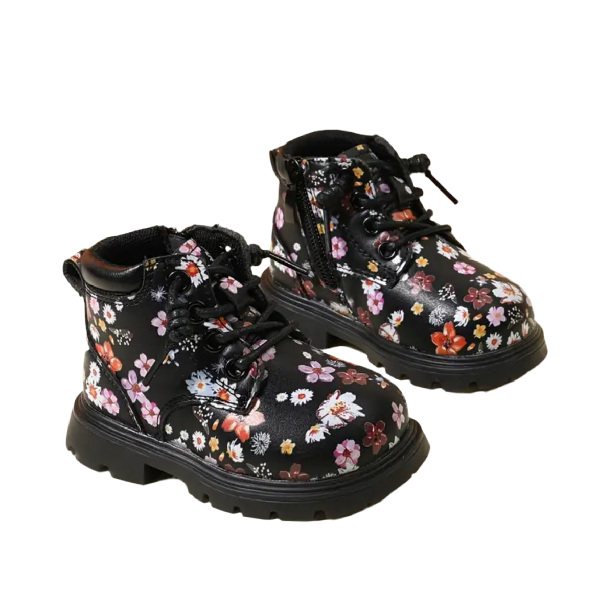 Trendy Cute Flower Print Boots For Baby Girls