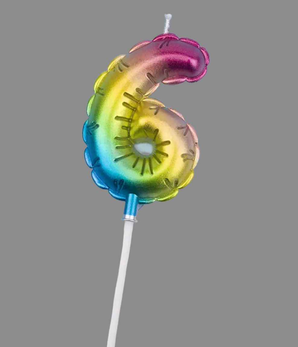 Rainbow Balloon Candles, Cake Topper