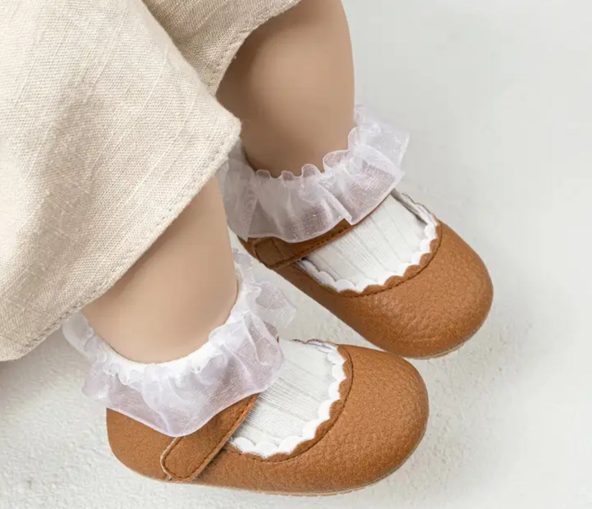 Comfortable Mary Jane Shoes For Baby Girls, Lightweight Non Slip Soft Flat Shoes