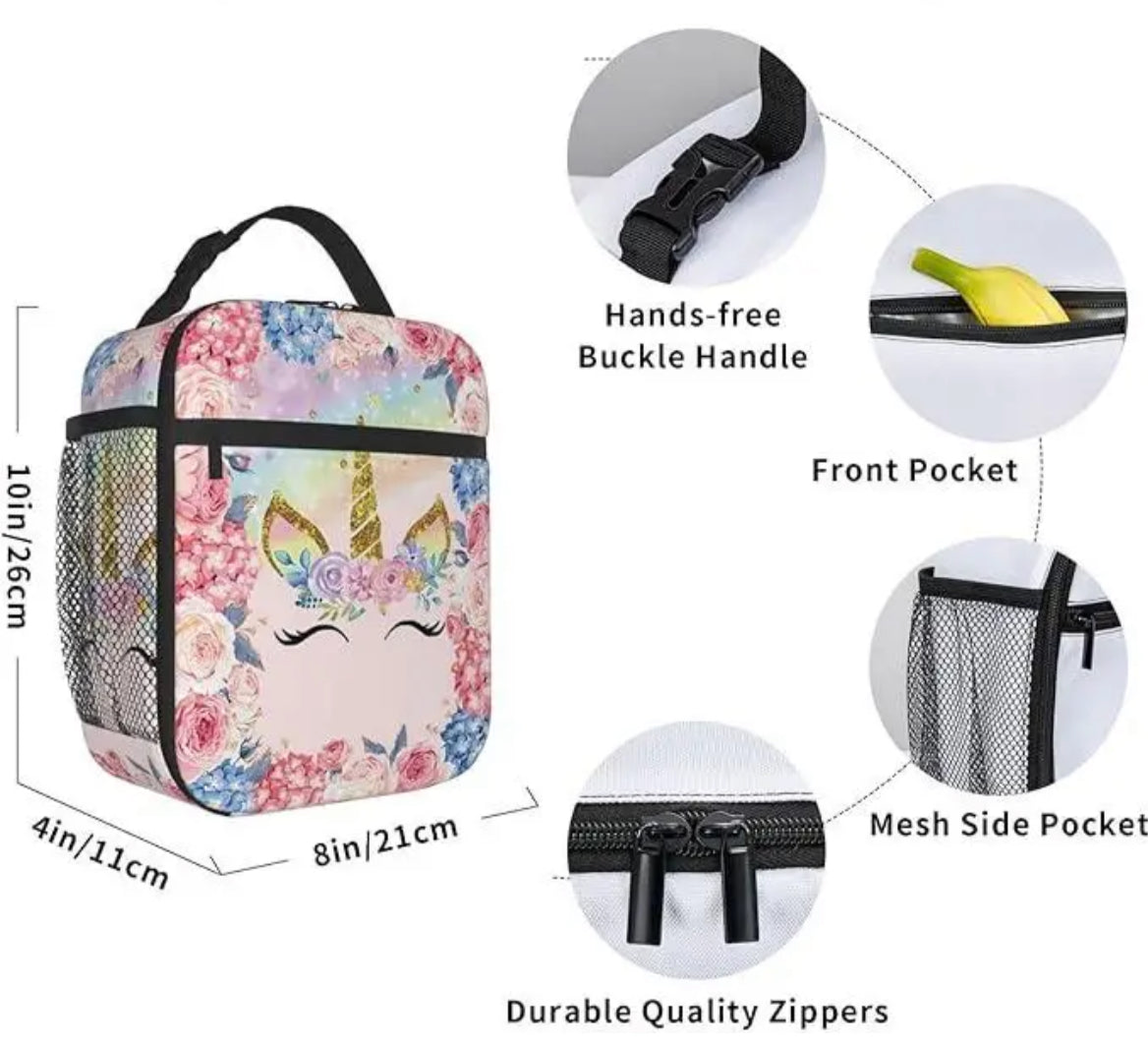 “Unicorn” Insulated Lunch Box, Portable and reusable cooler tote