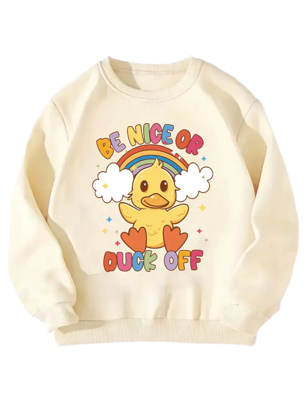 “Be Nice Or Duck Off” Kids - Casual Fashion Sweatshirt