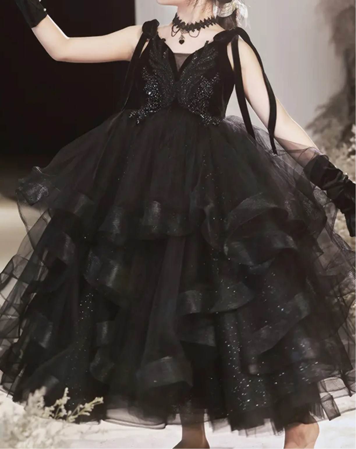 “Noir 🖤” Vestido de princesa de alta gama