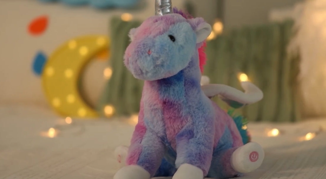 Glowing LED Musical Rainbow Unicorn Plush Toy 🦄