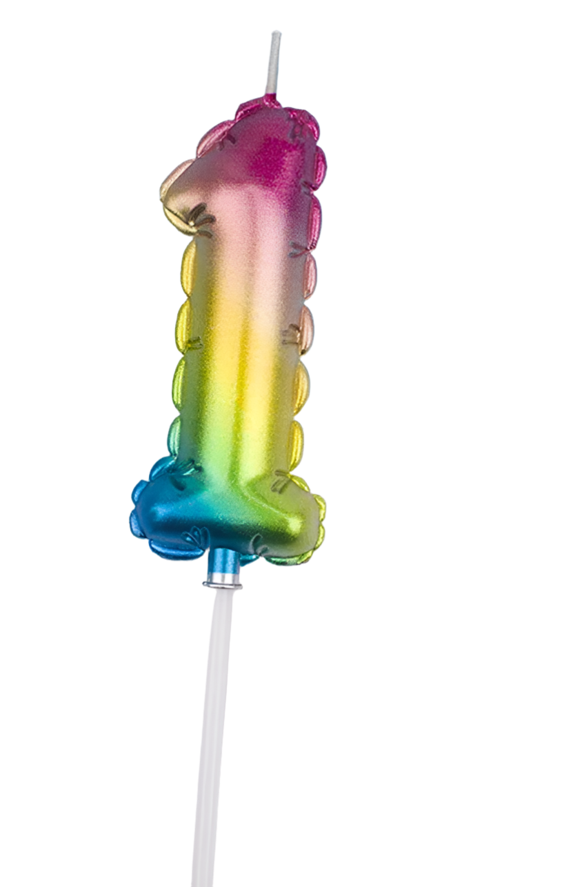 Rainbow Balloon Candles, Cake Topper