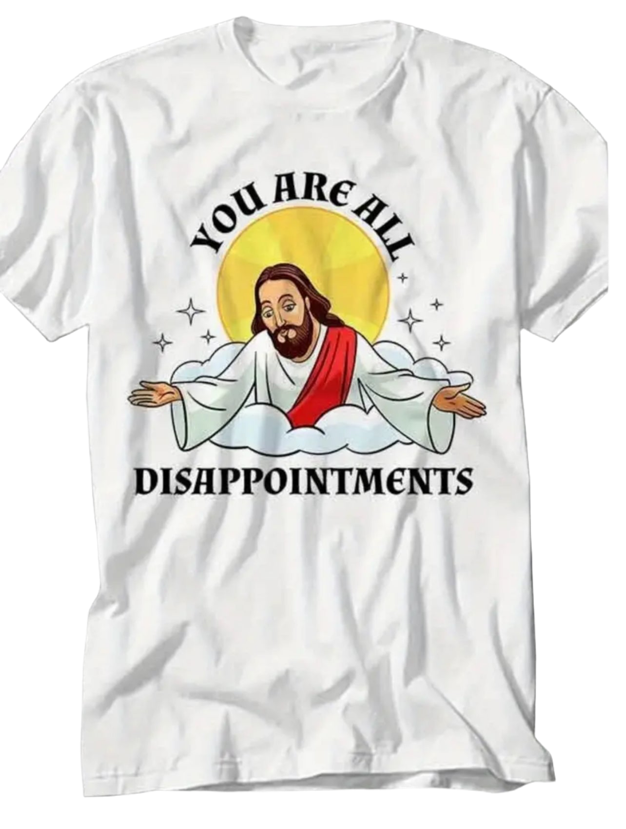 “Disappointed” Jesus Christ Meme, Men’s Size T-Shirt, Short Sleeve O Neck, Casual