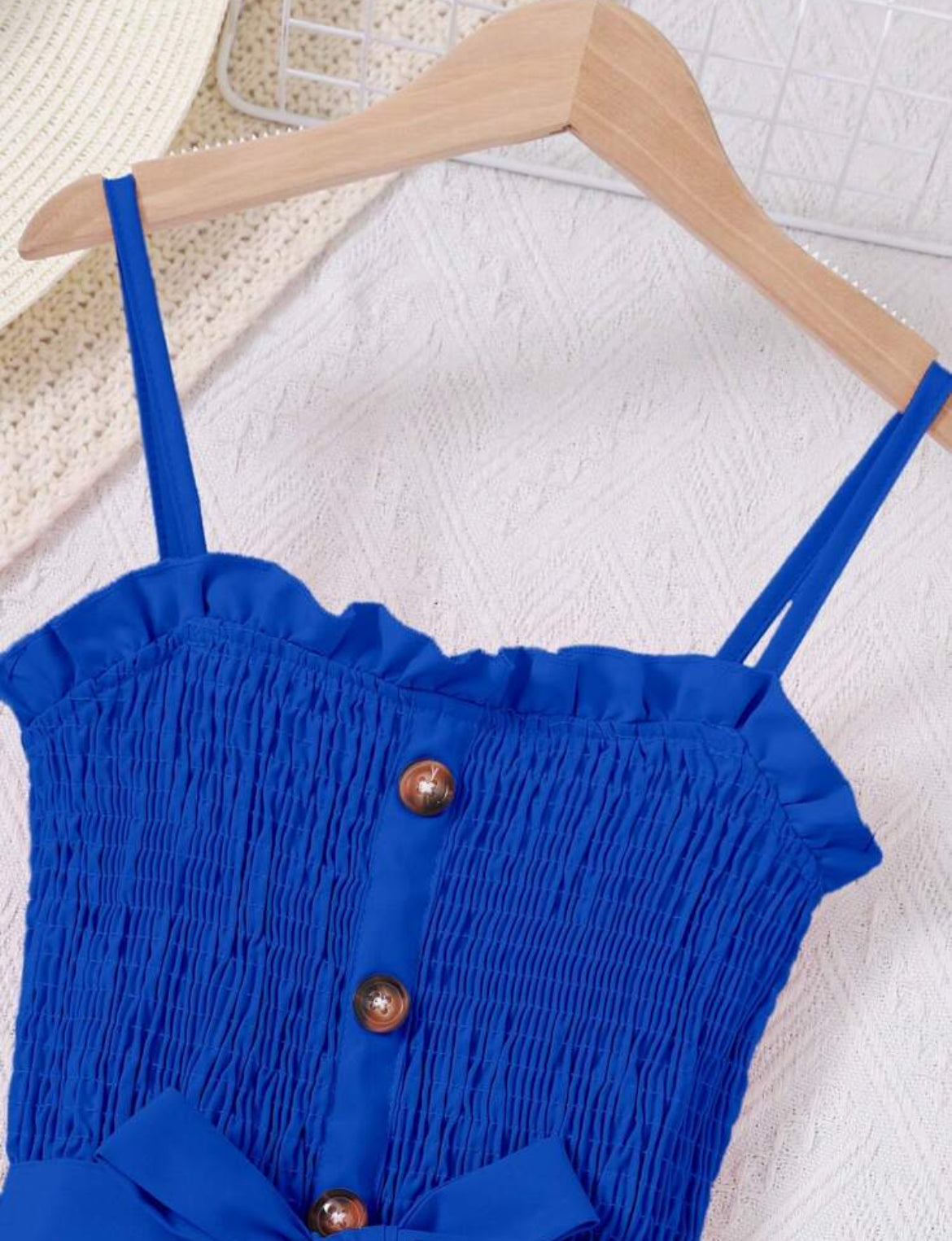 ‘SUMMER’ Girls Ruched Jumpsuit