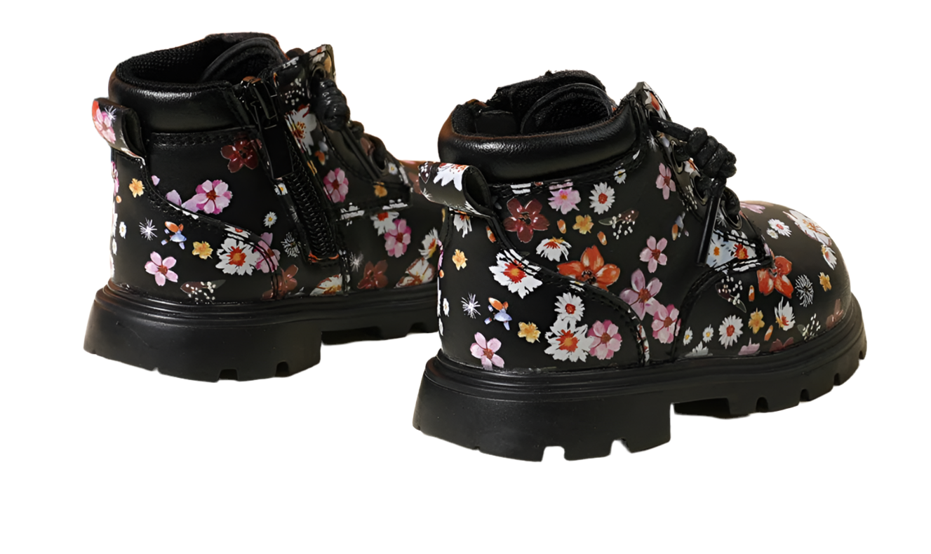 “2024 Daisies” New Baby Leather Flower Ankle Boots, Girls