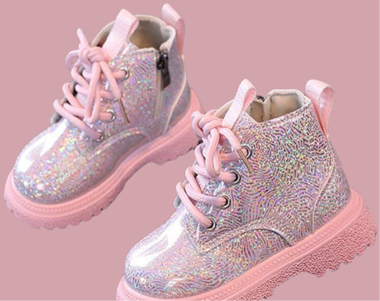 “Rainbow Sparkle Glitter” Girls, Short Boots