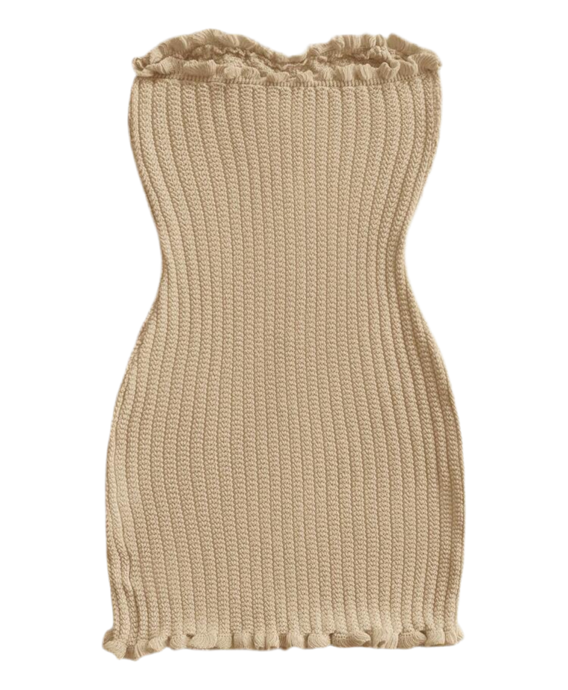 “Sunny” Knitted Ruffle Trim Camisole Mini Dress