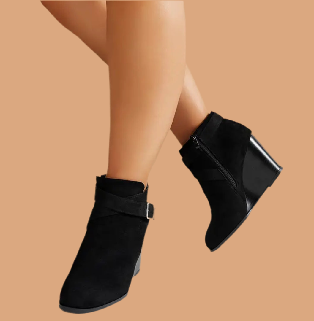 Chic Women's High-Heel Ankle Boots - Fashionable Solid Color