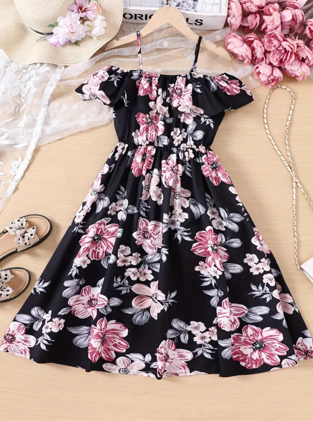 “Charming Summer” Floral Girls' Jumpsuit