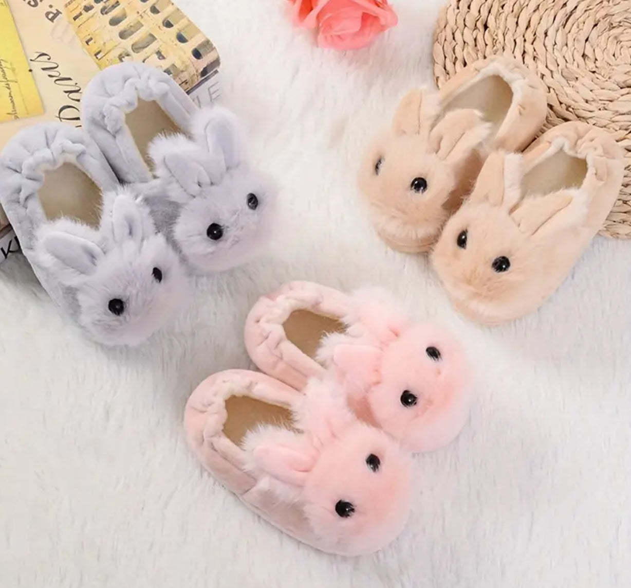 Rabbit Furry House Comfortable Non Slip Soft Bottom Slipper