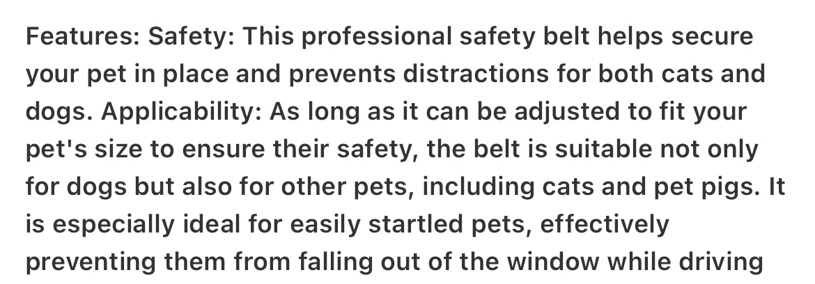 Pet Car Seat Belt |  Front and Rear Seat - 1pc Adjustable with 2-in-1 Nylon Lead | Durable Harness for Secure Travel, Sturdy Metal Buckles