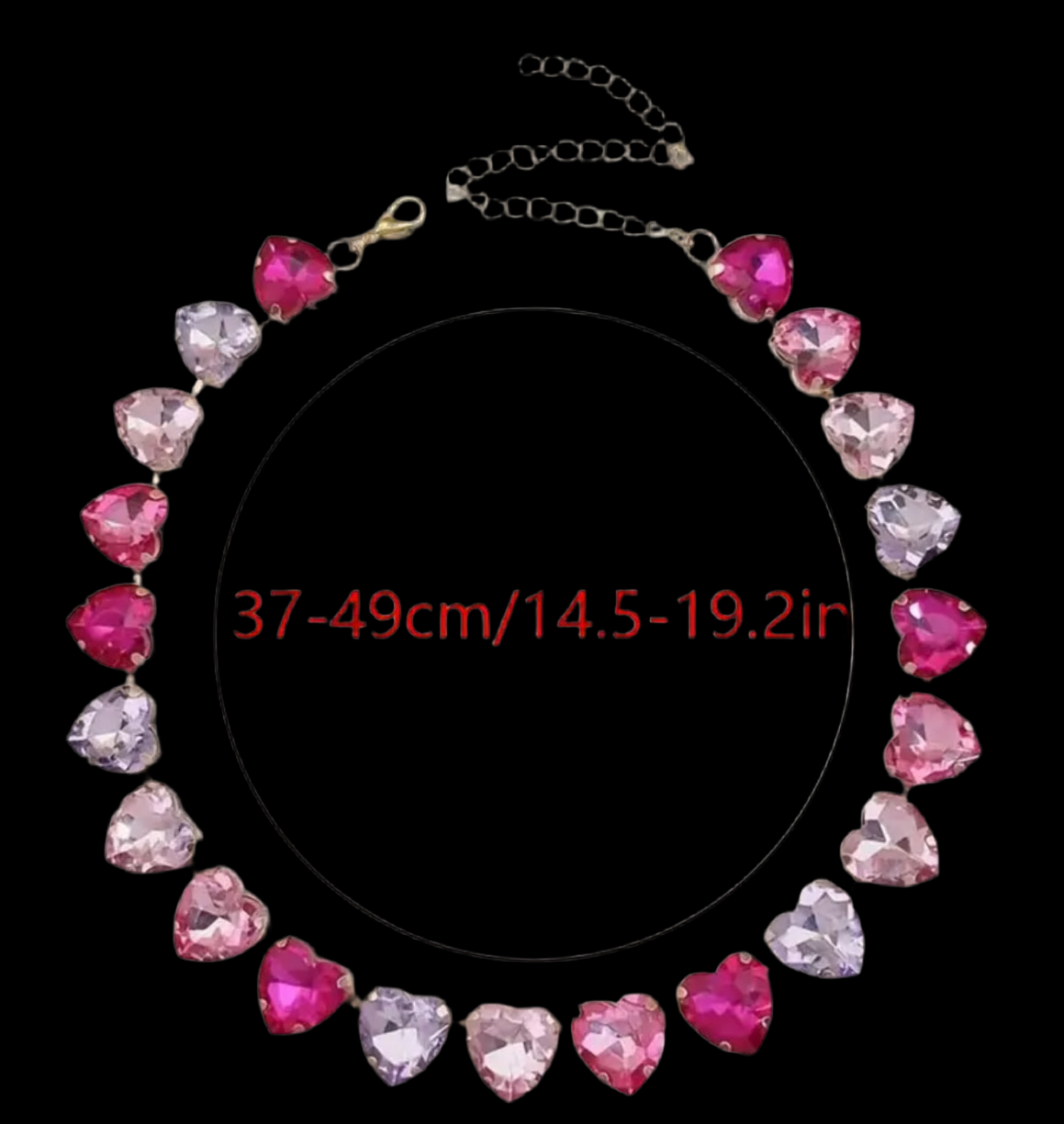 Collar de corazones de cristal de colores “Dazzling Love”