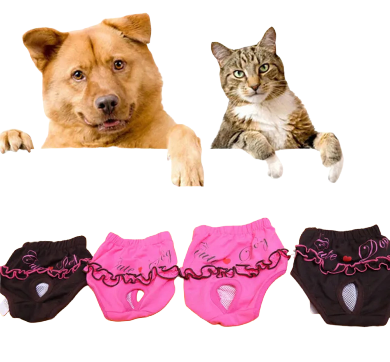 Pet Washable Diapers, Soft Breathable Colorful Cute Sanitary