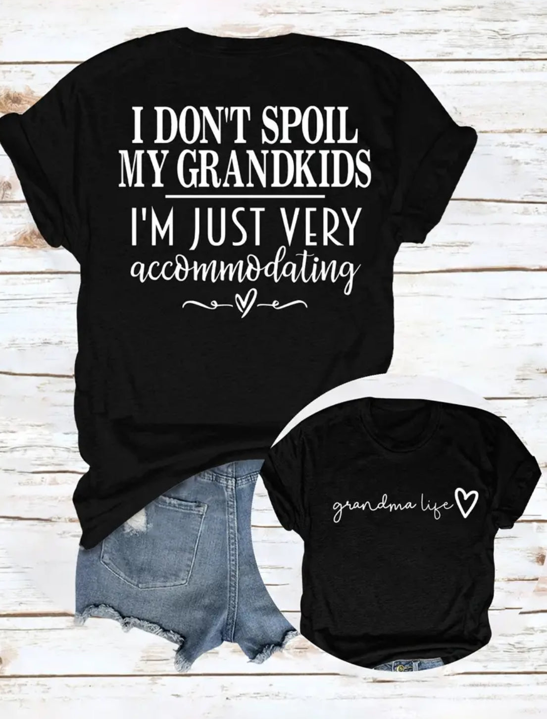 “I don’t Spoil My Grandkids” Crew Neck T-Shirt, Casual Short Sleeve T-Shirt