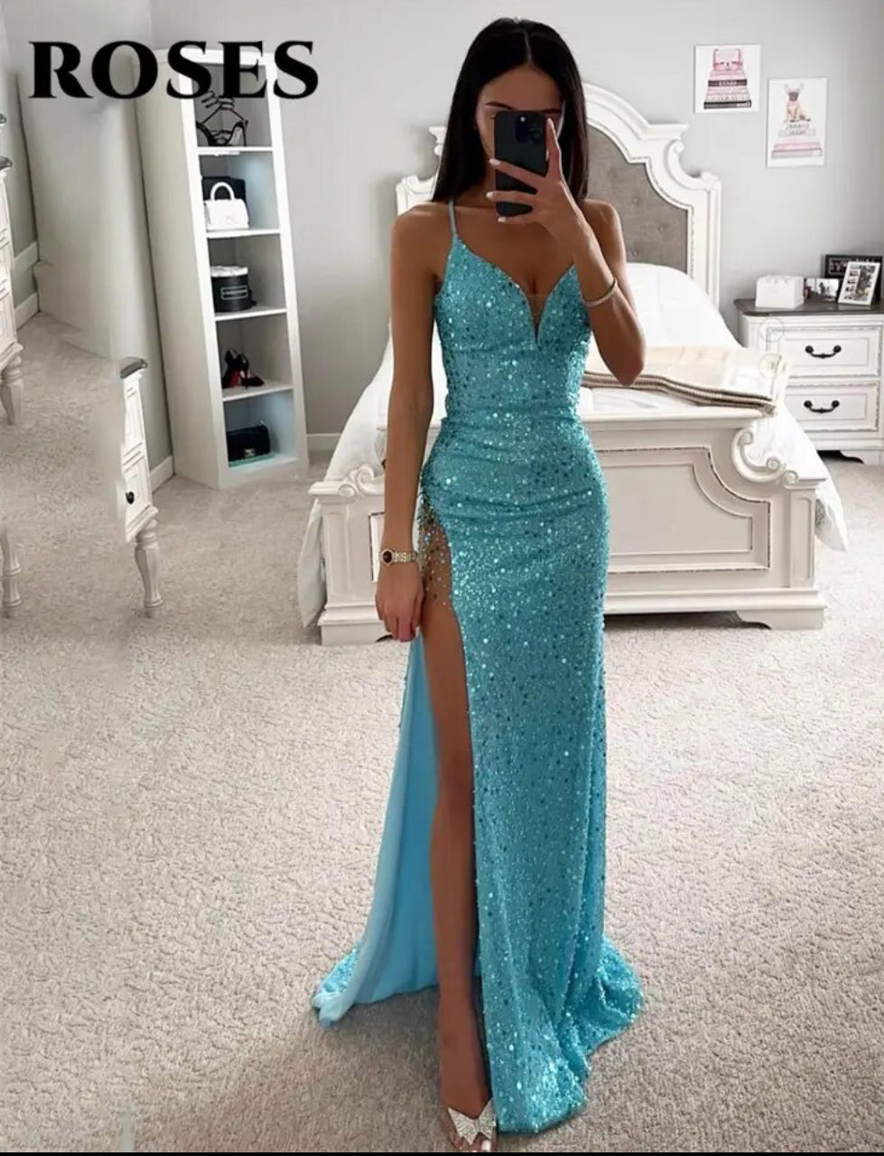 Fustan formal Mermaid Sequins, Koleksion elegant 🩷 Teens