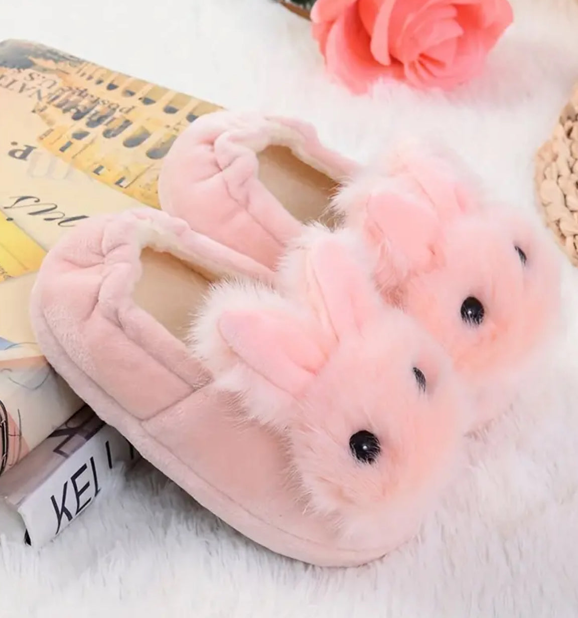 Rabbit Furry House Comfortable Non Slip Soft Bottom Slipper