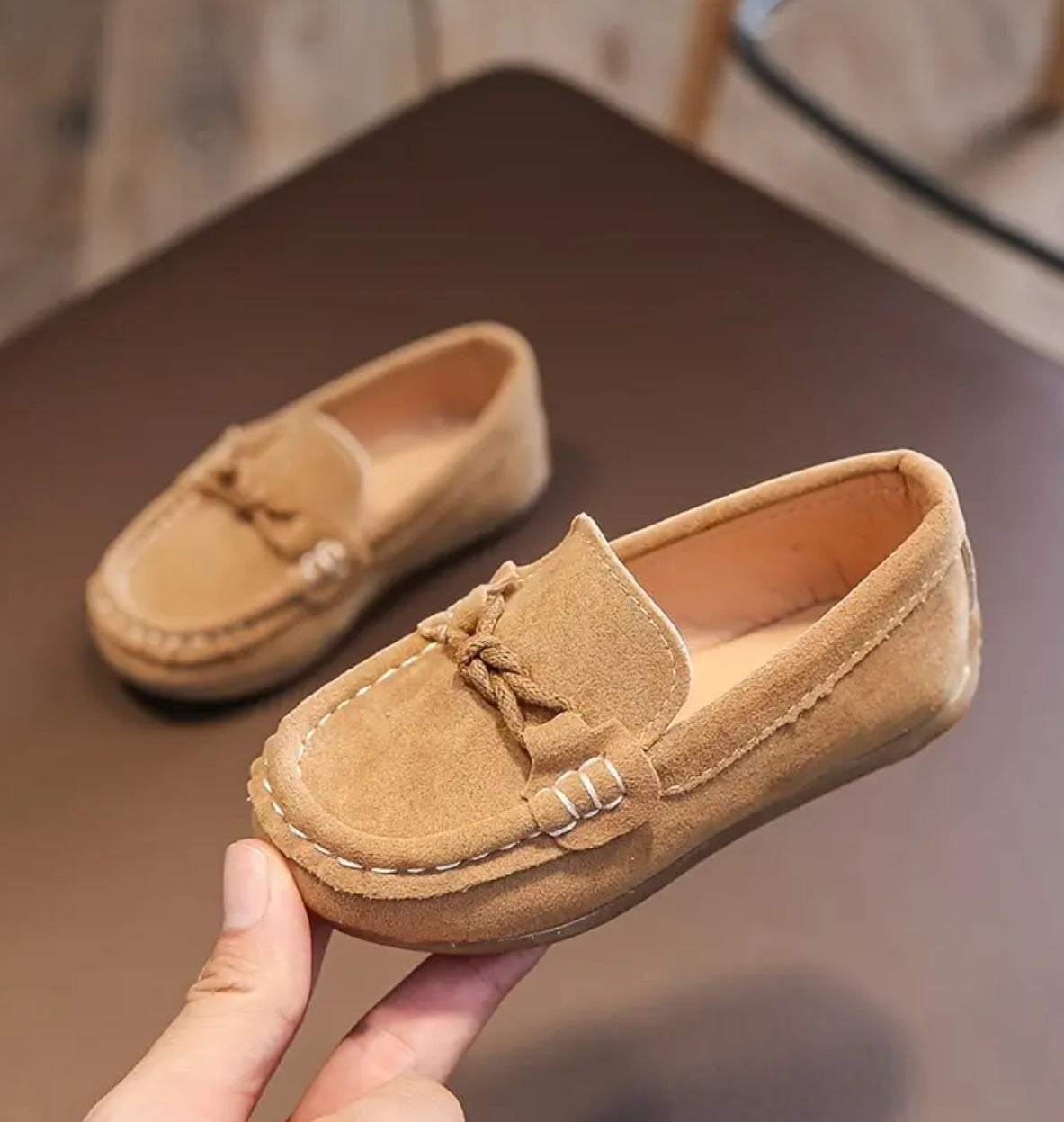 Zapatos casuales tipo mocasín de caña baja de color sólido para niños