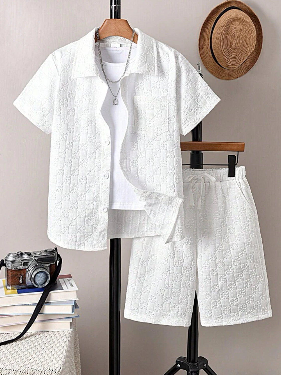 “Yeezy” Sleeve Shirt & Shorts Casual Vacation Set