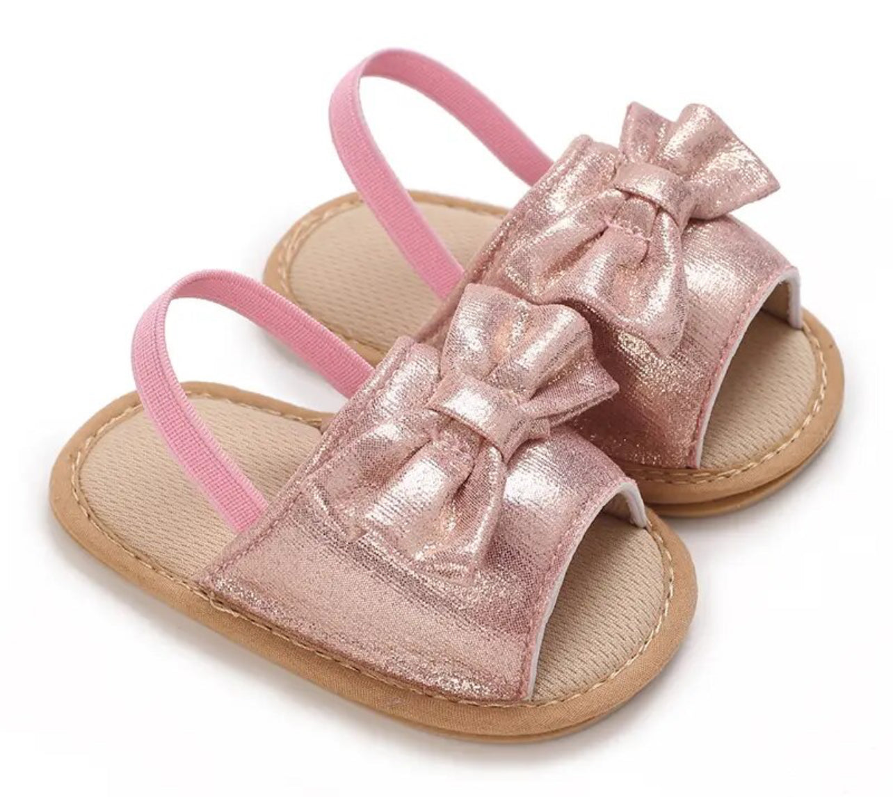 Elegant Barbie Pink Princess Baby, Soft Rubber Sole Anti slip Sandals, Glam ✨ Baby Collection