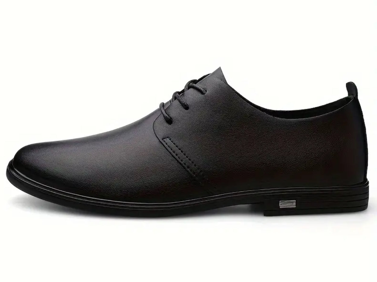 Zapatos formales de cuero partido para hombre, antideslizantes, con cordones