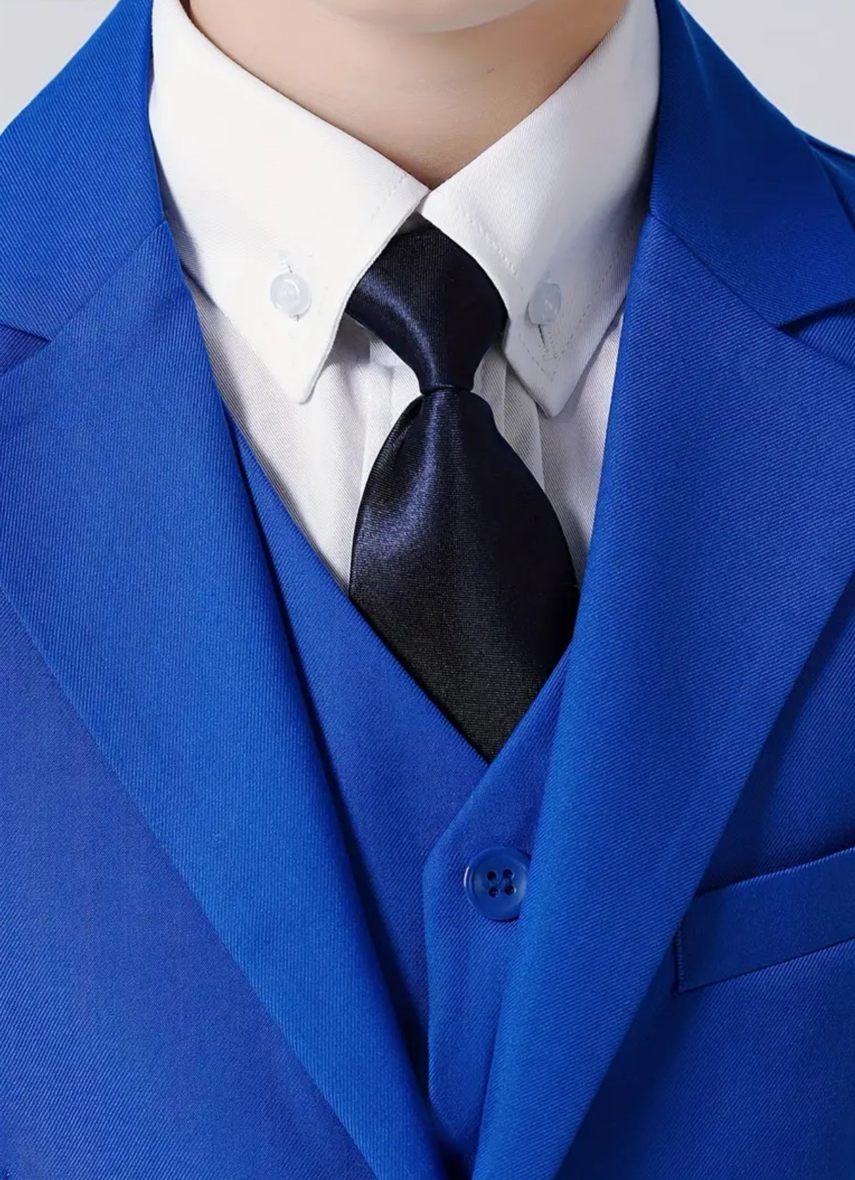 5pcs Boys Formal Gentleman Outfits Long Sleeve Blazer, Tie, Shirt, Pants, Vest