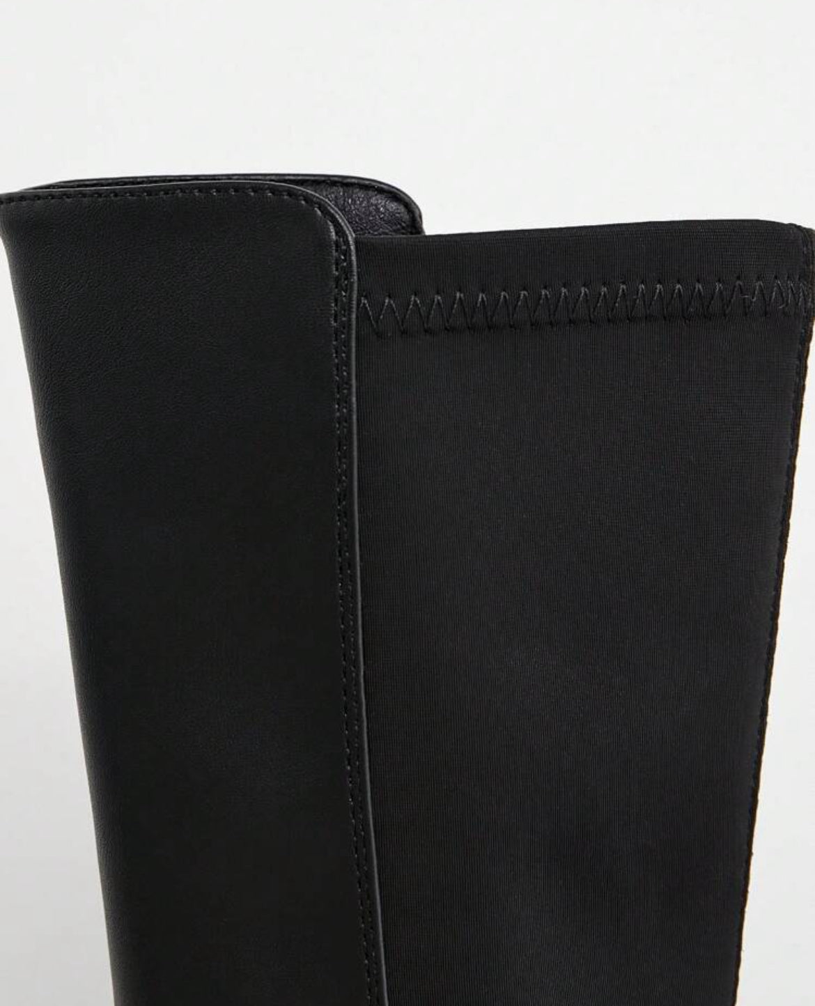 “Noir & Classy” Black Knee High Riding Boots With Elastic Back And Side Zipper