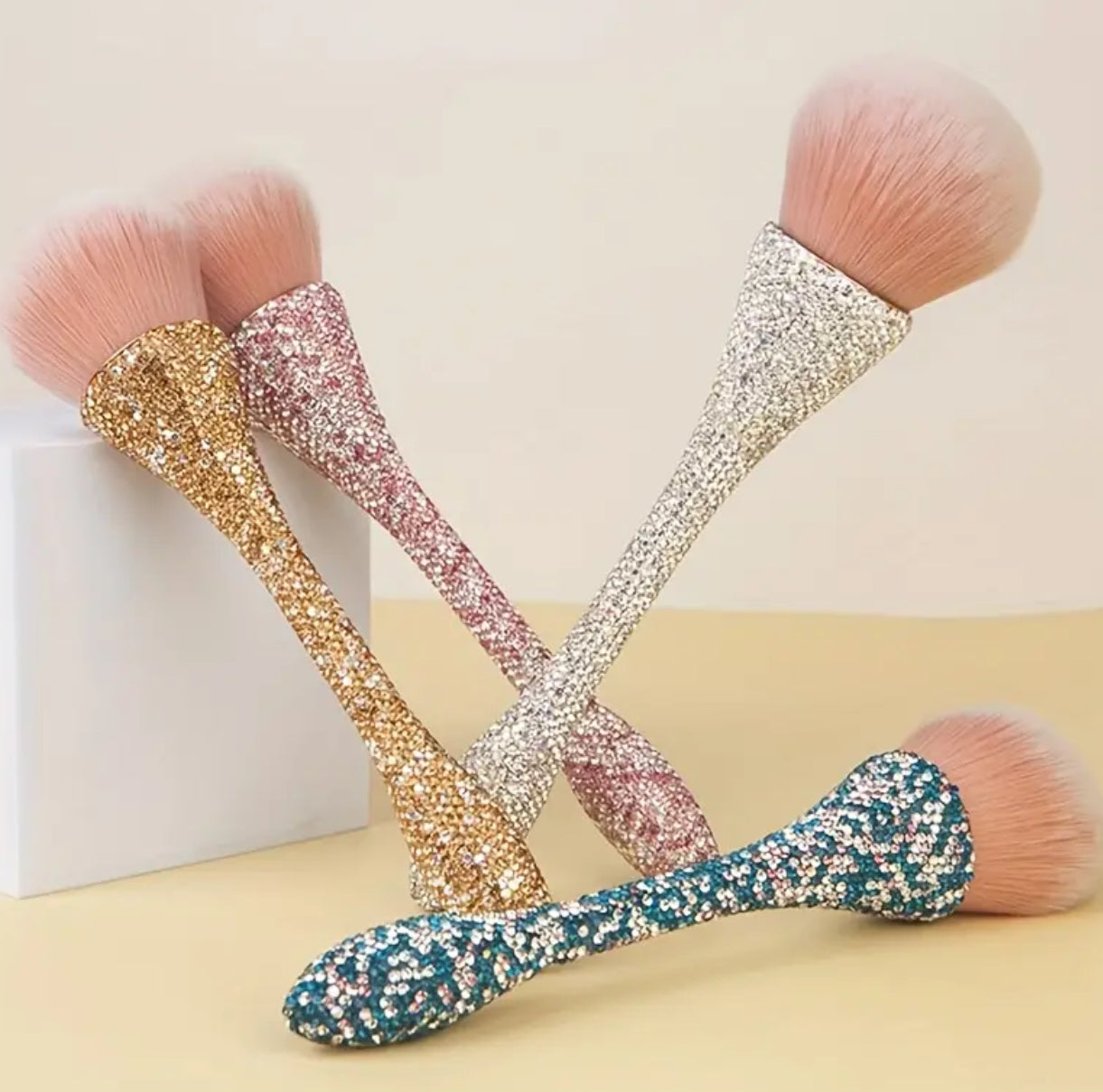 “Crystals” Mineral Powder Kabuki Makeup Brush For Large Coverage