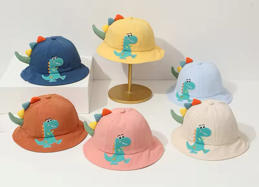 Gorro de pescador con diseño de dinosaurio para bebé, bonito gorro de pescador de ala ancha para niño y niña, viseras para el sol