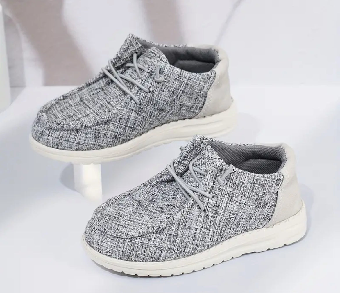 “ Trendy Canvas” Casual Comfortable Solid Color Loafer Shoes For Boys