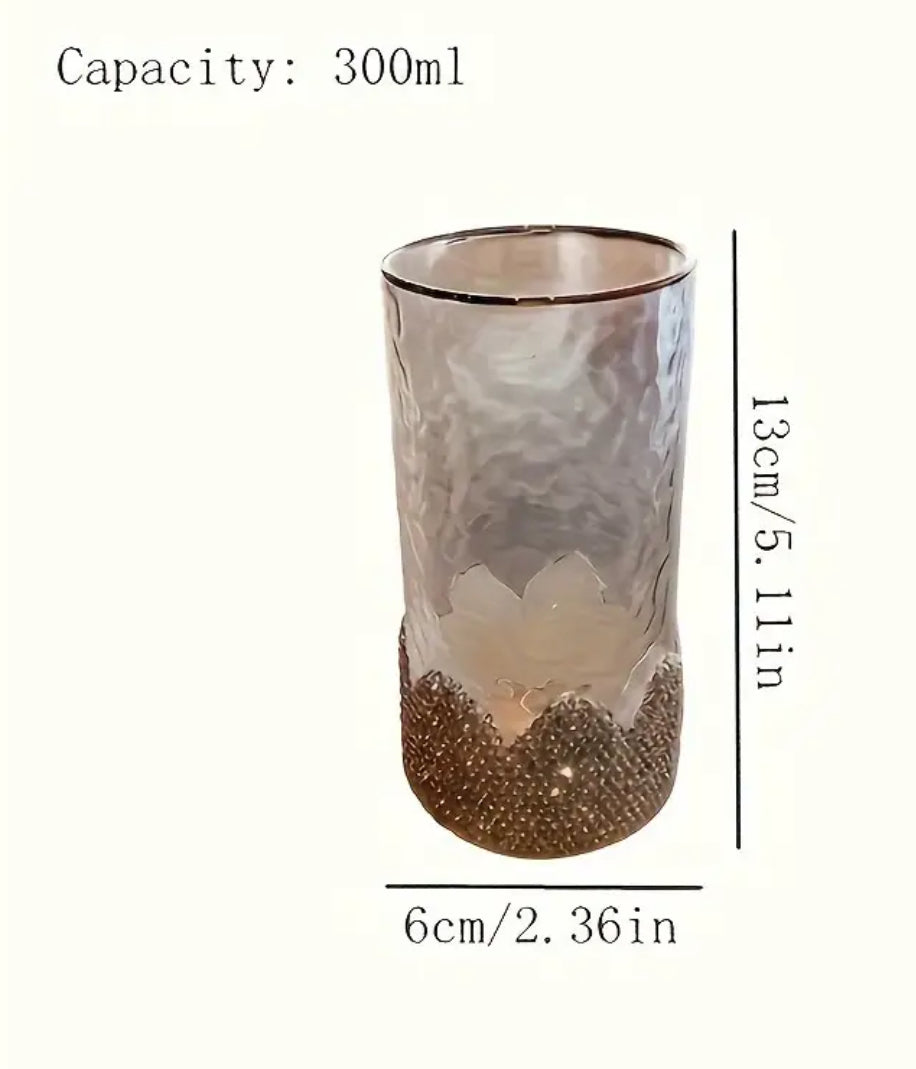 1pc, 10oz Luxury Rhinestone Encrusted Glass Water Cup