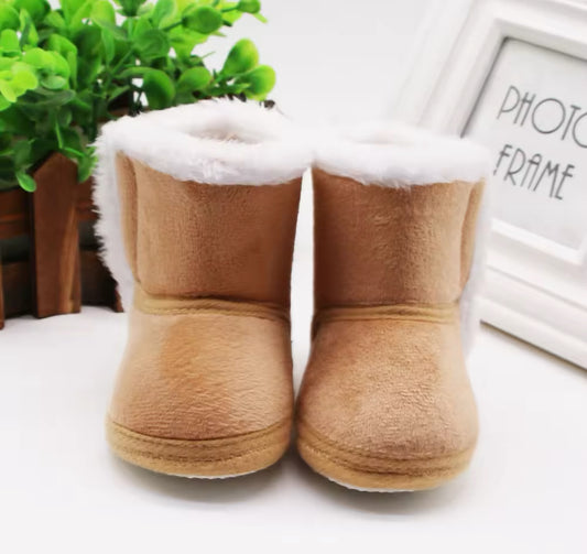 Warm Winter First Walkers Soft Sole Fur Snow Booties, Gender Neutral