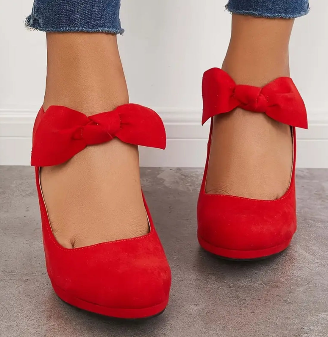 “Bowknot Glamour” Backless, with Comfortable Platform Chunky Heels