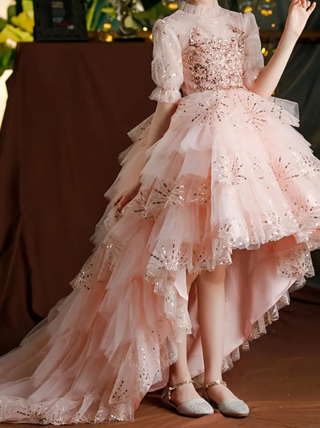 “Pink Girls” Trailing Princess Gown