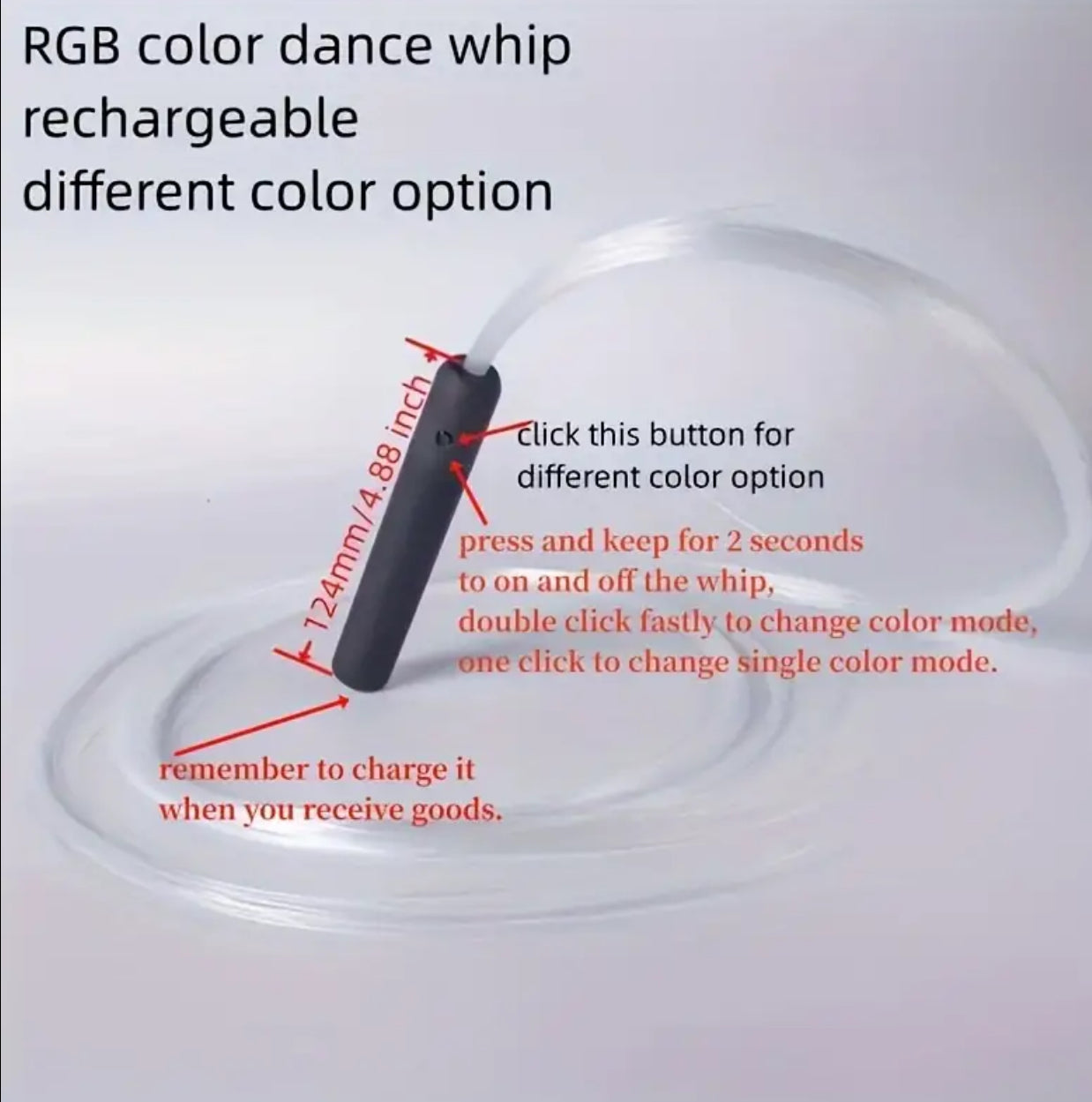 1pc Luminous Dance Whip With 7 Kinds Colors, Dance Performance Props