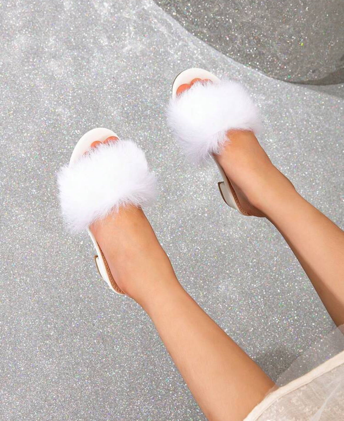 Girls “Plush Luxury” Fashionable High Heel Slippers