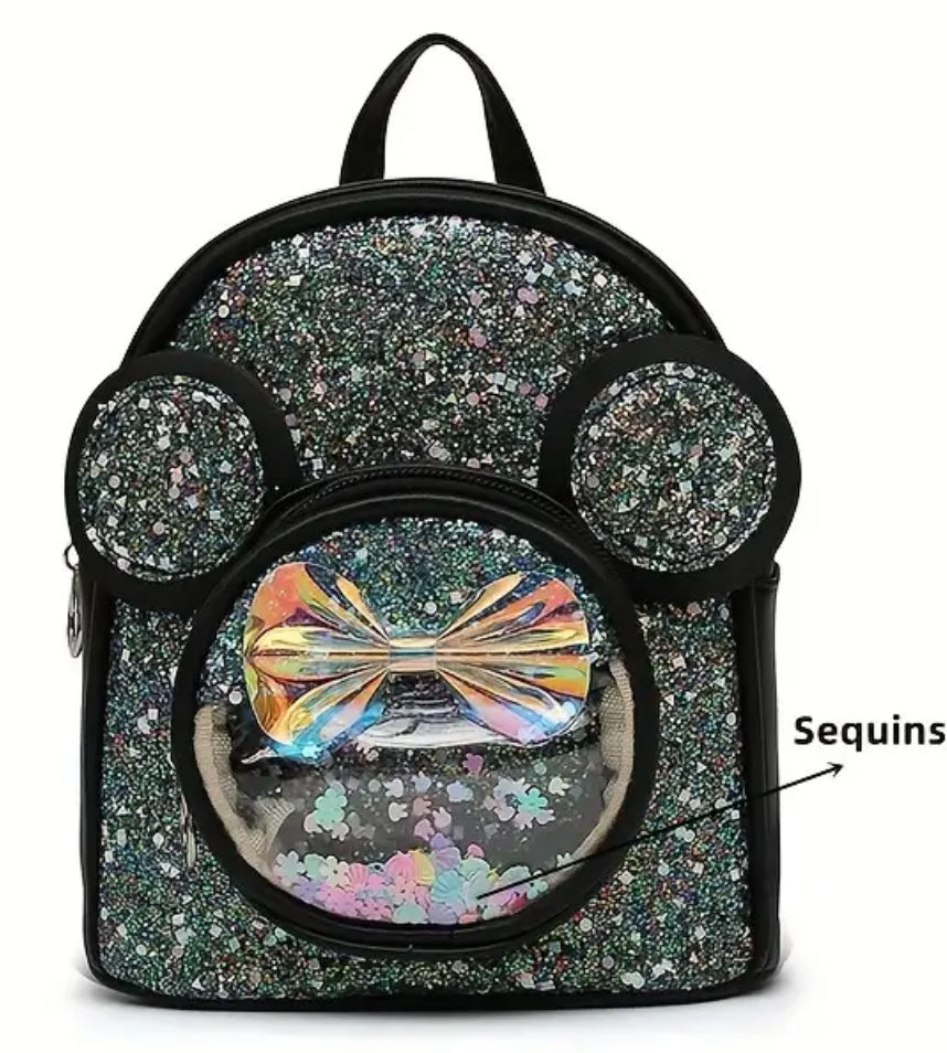 Minnie, Bow Sequin Shiny Backpack