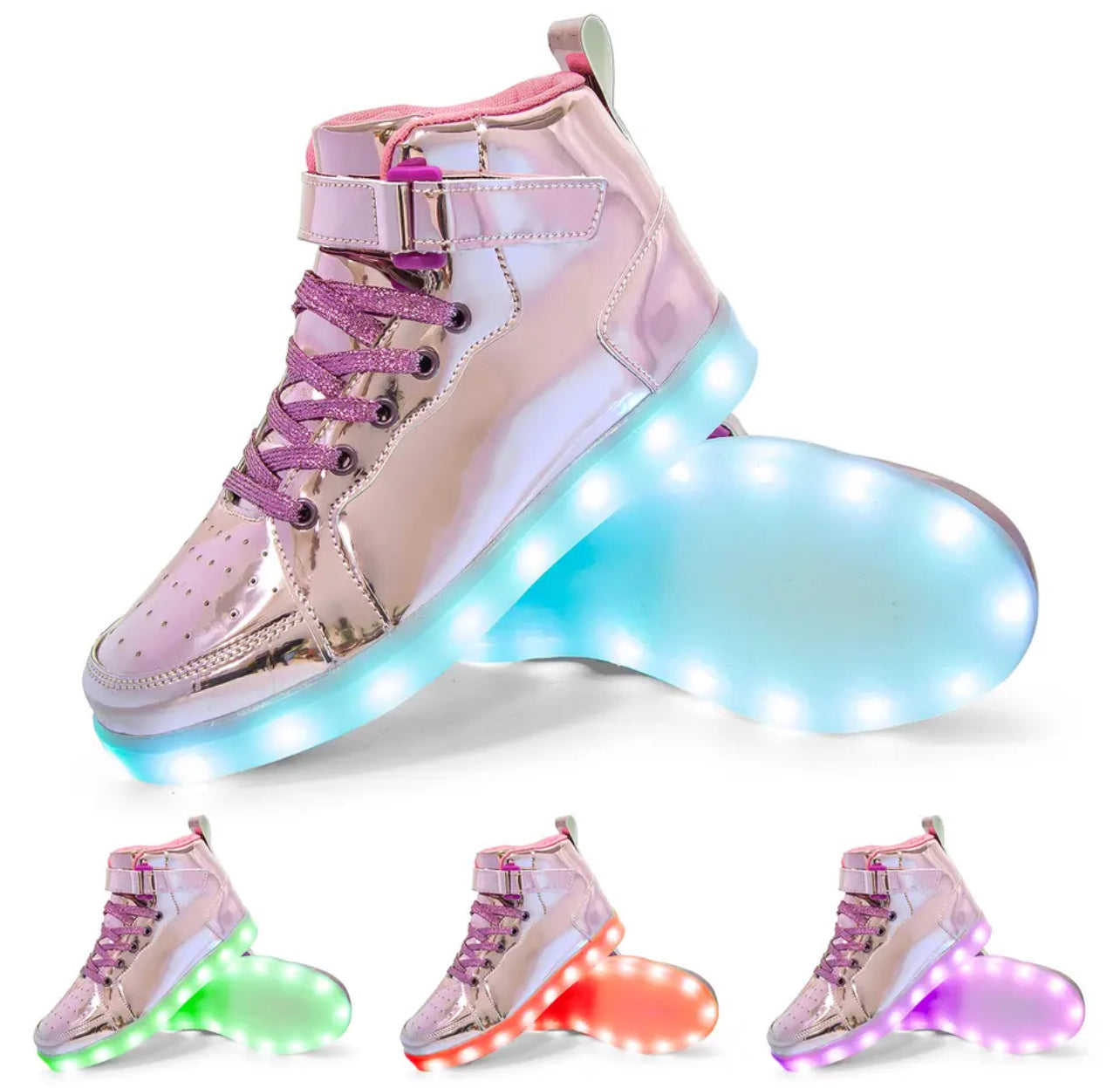 Zapatillas luminosas para niños y niñas, con suela luminosa y luces LED