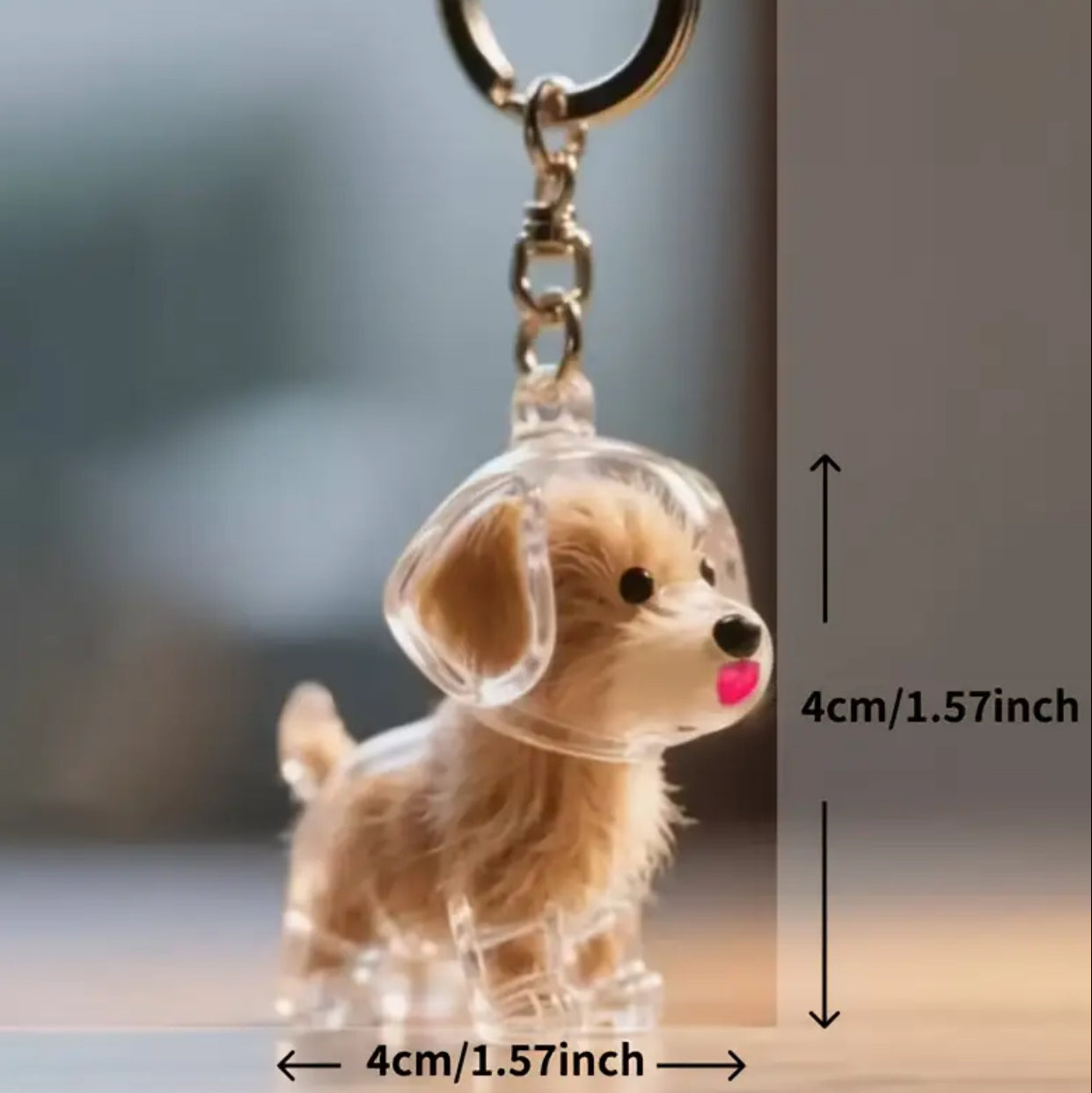 “My Buddy” Transparent Pet Hair Storage Capsule Keychain, Pet Owner's Keepsake or a Decorative Piece for The Desk