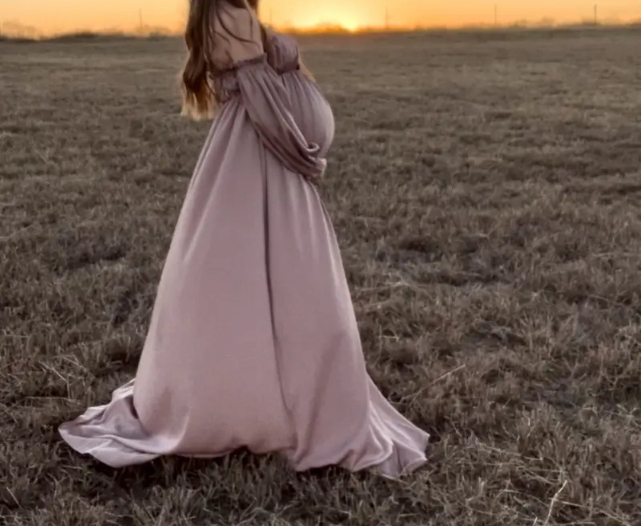 Vestido de maternidad con hombros descubiertos - Colección de maternidad para embarazadas 🌙⭐️