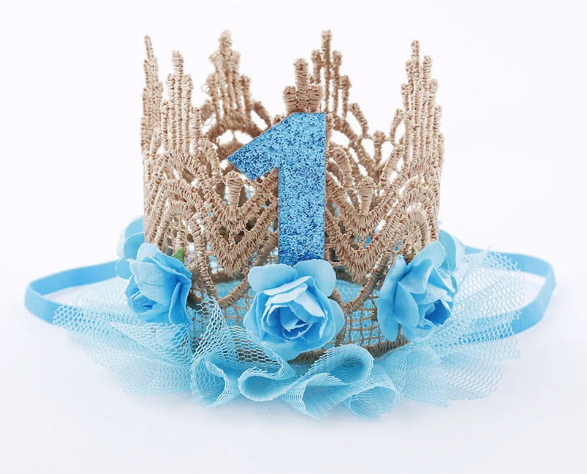 1st Birthday Crown, Flower Princess Headband