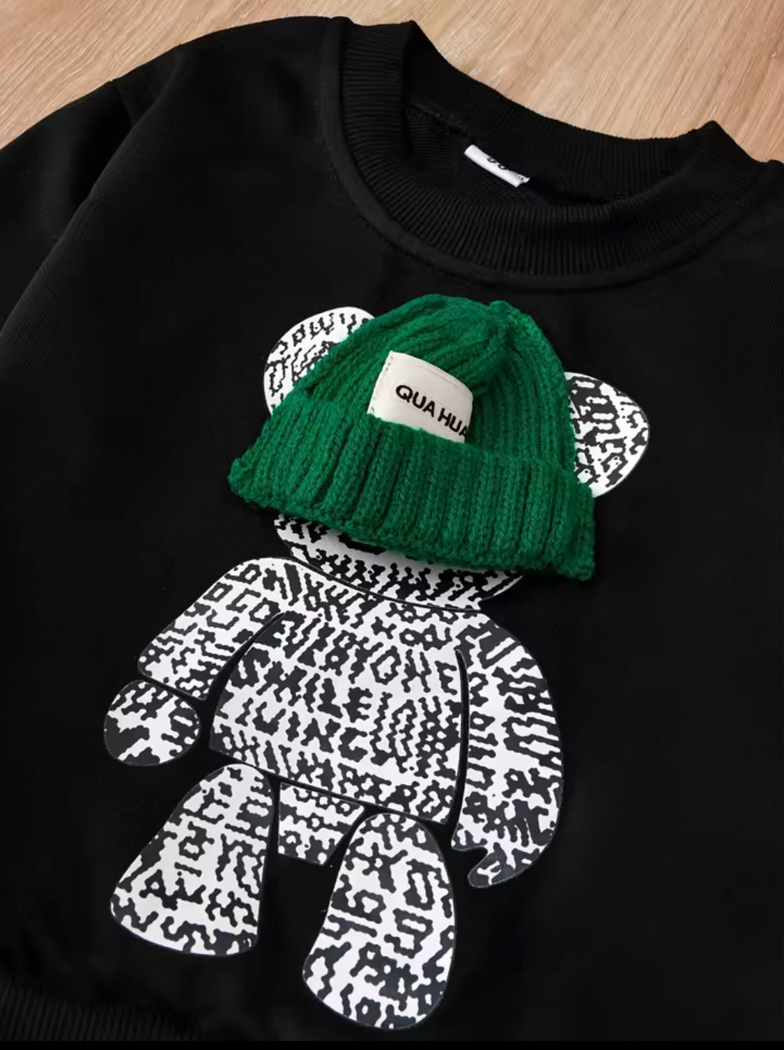 Kid’s Embroidery Bear Pullover Sweatshirts and Sweatpants 🧸