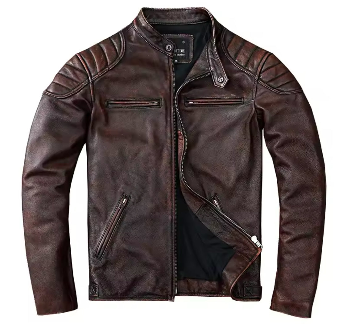 Vintage Mens Genuine Leather Jacket