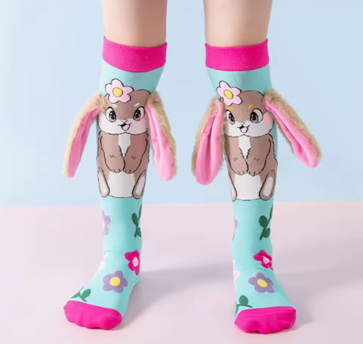 Girls 3D Warm Knee High Socks, 1 Pair