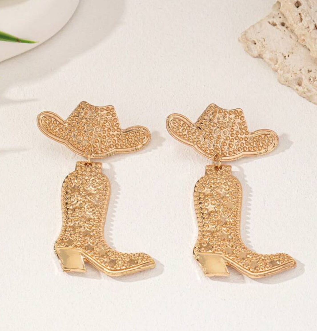 Western Cowboy Boot & Hat Earrings European & American Alloy