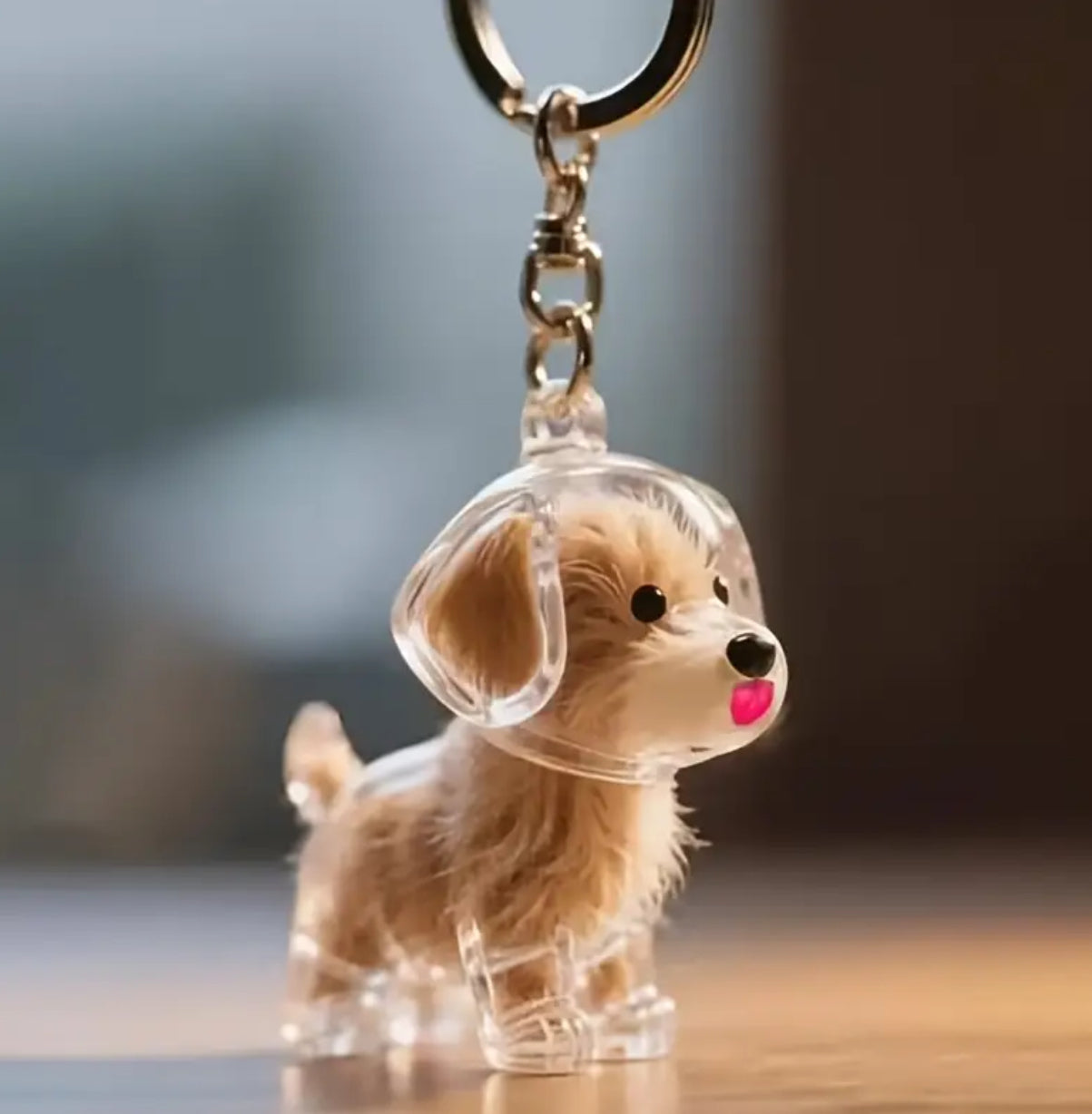 “My Buddy” Transparent Pet Hair Storage Capsule Keychain, Pet Owner's Keepsake or a Decorative Piece for The Desk