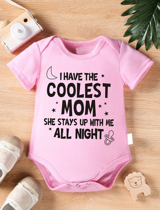 “I HAVE THE COOLEST MOM” Graphic Print, Onesie