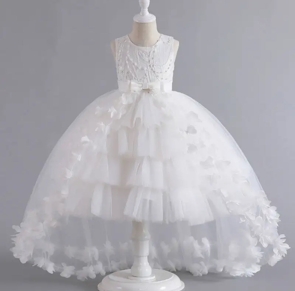 Elegant Girls' Princess Flowers, Tutu Dress with Flowing Train