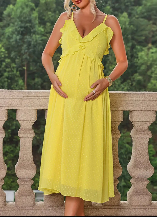 Vestido camisero de maternidad con escote en V para mujer para verano